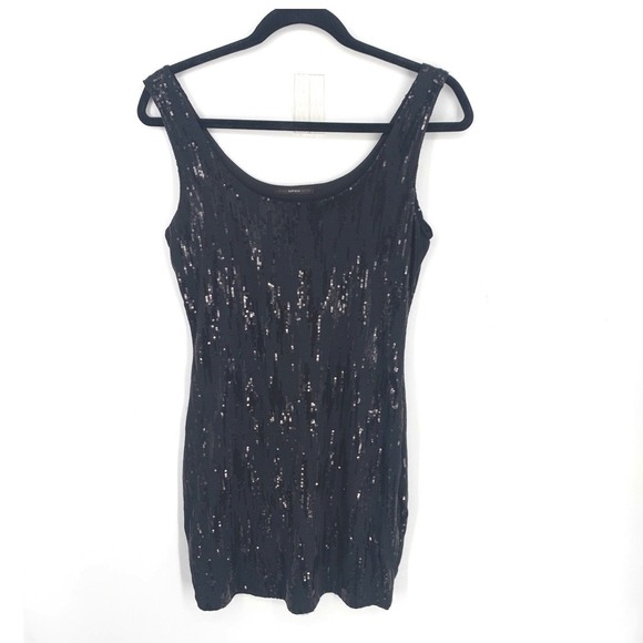 Soprano Dresses & Skirts - Soprano Black Sequin Sleeveless Scoop Neck Mini Dress Medium